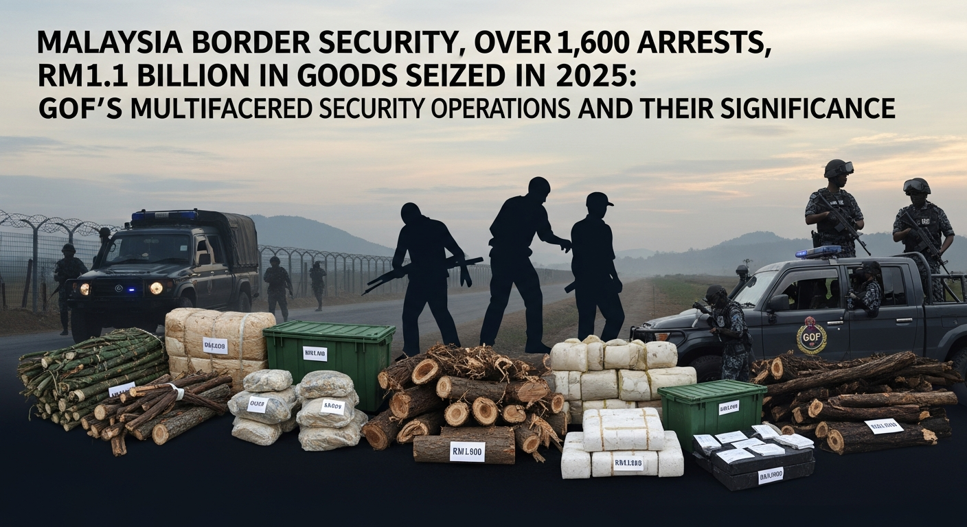 マレーシア国境警備、2025年に1600人超逮捕、11億リンギット相当の物品押収:GOFの多角的治安維持活動とその意義