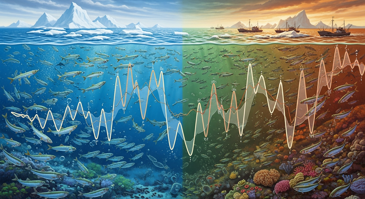 温暖化は魚を助けるのか?カラフトシシャモと北大西洋ニシンの個体数変動に隠された非線形な真実