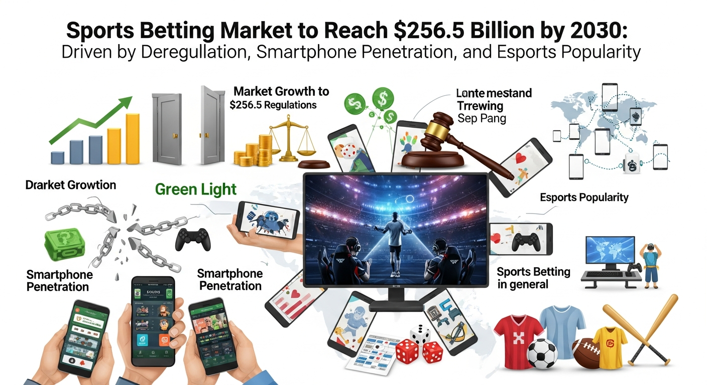 スポーツベッティング市場、2030年までに2565億ドル規模へ：法規制緩和、スマホ普及、eスポーツ人気が牽引