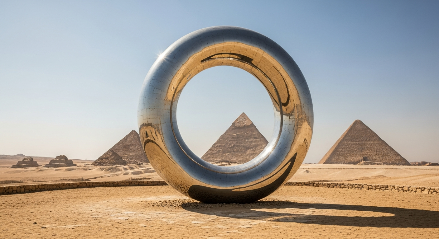 ギザのピラミッドを映す「鏡」:トルコ人アーティストの革新的な彫刻「The Shen」