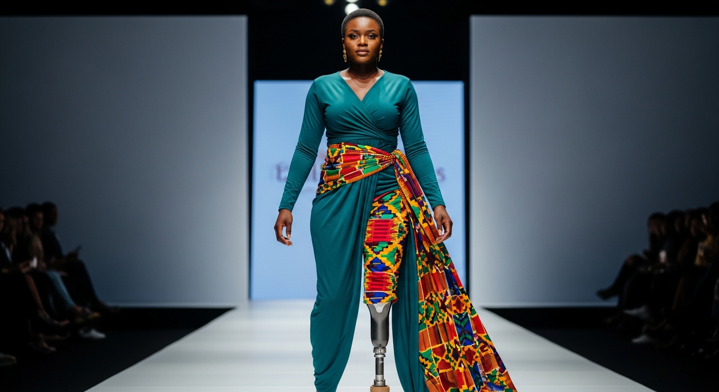 義足にアフリカンプリント!ガーナ系モデルが障害と文化を融合させ、自己表現と多様性を訴える