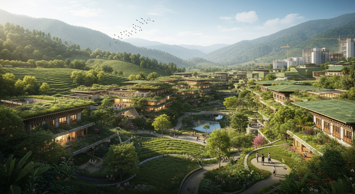 ブータン発、南アジアの常識を覆す「ゲレフ・マインドフルネス・シティ」:幸福と自然を最優先する都市開発の光と影