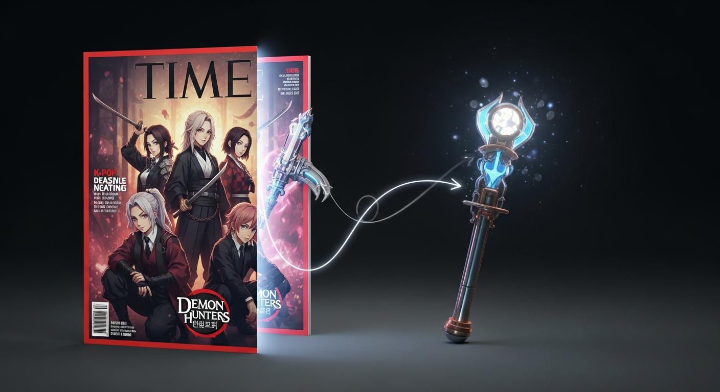 「K-Pop Demon Hunters」TIME誌表紙の裏側:劇中小道具が現実になったメタ現象とオリジナルIPの逆襲
