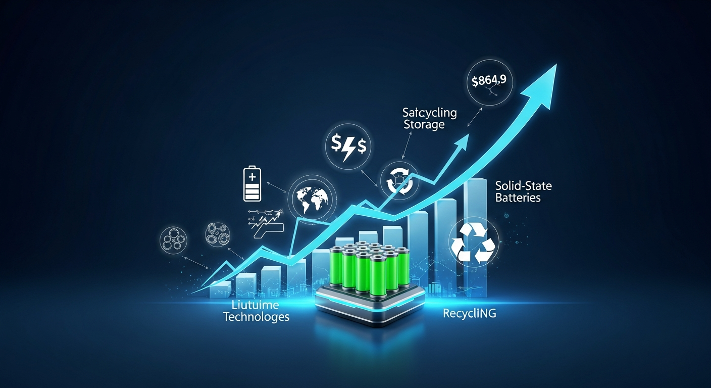 リチウムイオンバッテリー市場、2035年までに8649億ドルへ急成長！全固体電池とリサイクル技術が鍵を握る