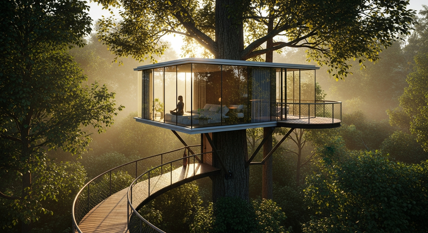 都会の喧騒を離れ、自然と調和する究極の贅沢：モダンツリーハウスが選ばれる5つの理由