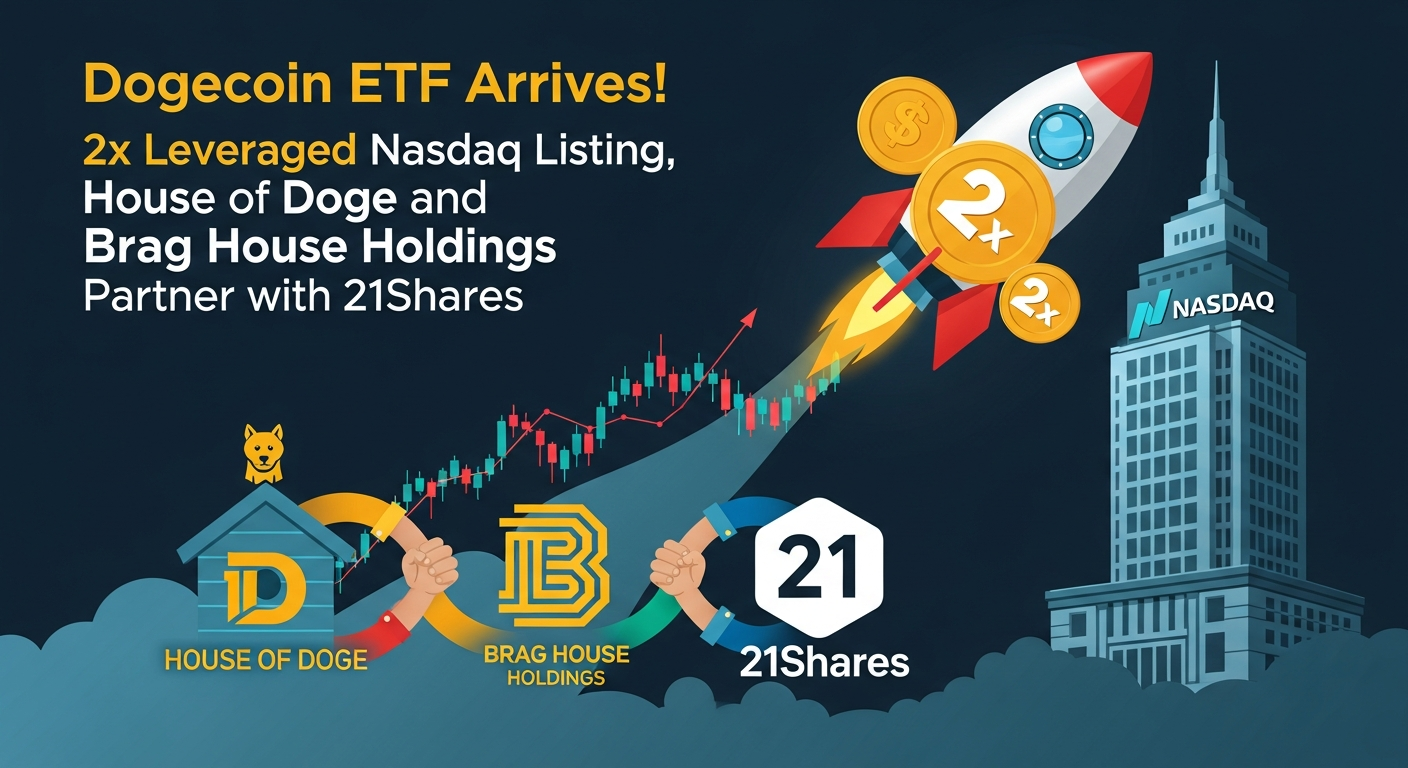 ドージコイン、レバレッジ2倍のETFでNASDAQ上場!House of Dogeと21Sharesの提携が示す新たな地平