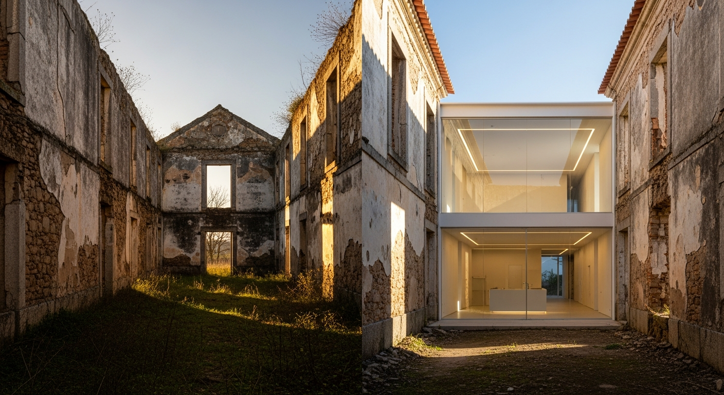 ポルトガルの廃墟が語る、記憶・光・正確さが織りなす建築の未来:Casinha da Melroeiraの挑戦