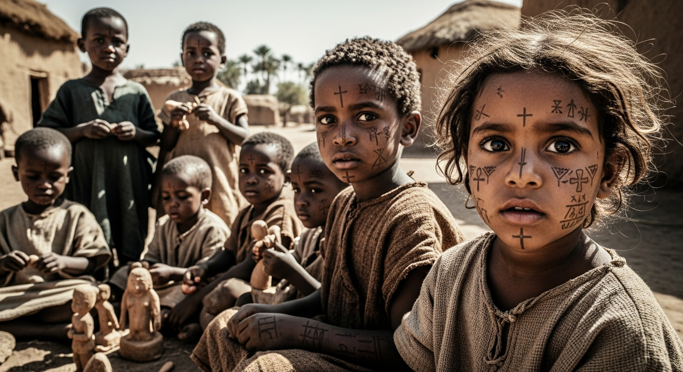 1400年前のヌビアの子供たち:顔のタトゥーに隠された信仰と健康への願い