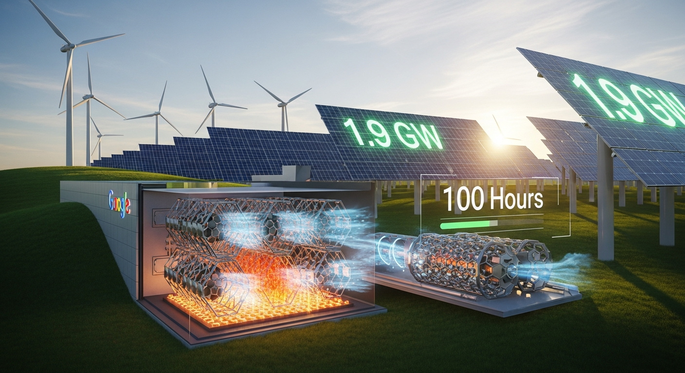 Googleデータセンターがミネソタ州で1.9GWのクリーンエネルギーを創出!100時間持続する鉄空気電池とは?