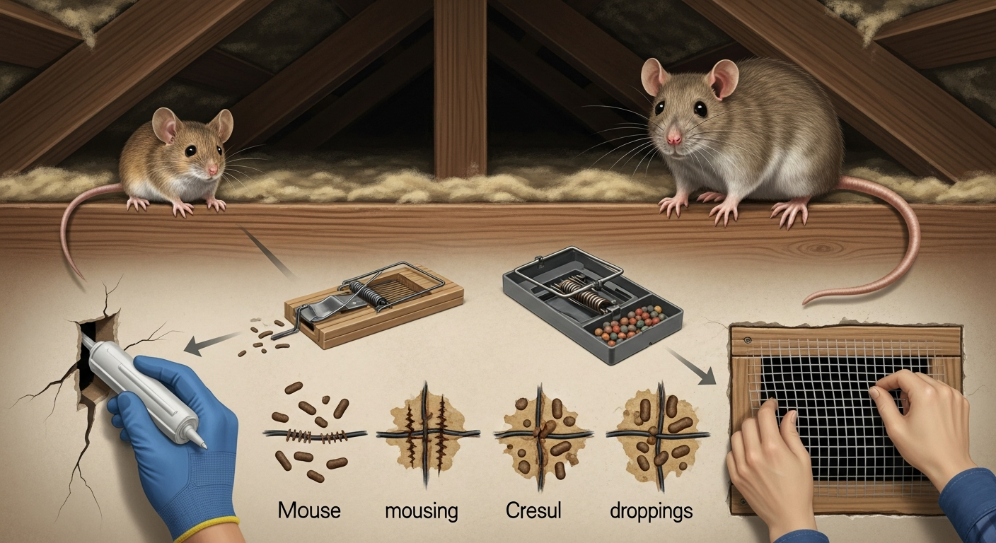 【完全ガイド】屋根裏のネズミ、クマネズミの見分け方と対策