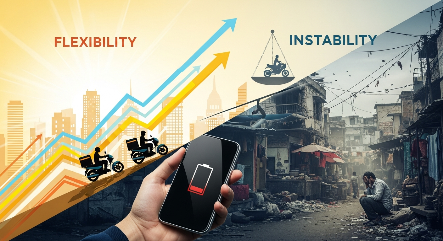 インドのギグワーカー:柔軟性と安定性の狭間で揺れる実態と今後の政策への提言