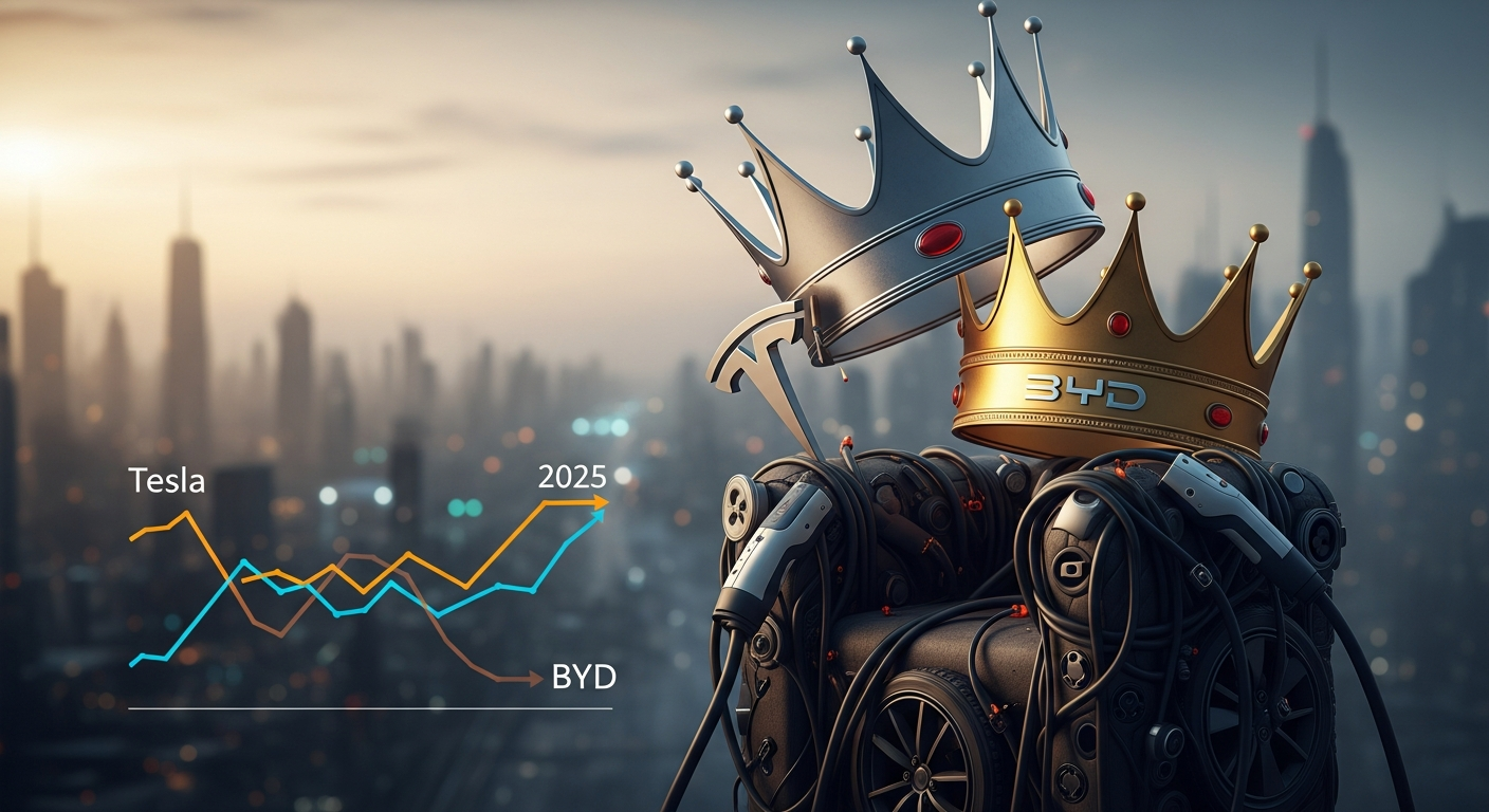 EVの王座陥落:テスラ、2025年にBYDに敗北 - 販売台数減少の背景と今後の展望