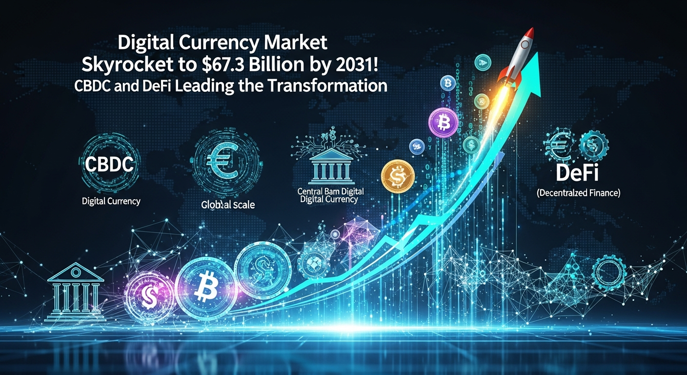 デジタル通貨市場、2031年までに673億ドルへ急成長！CBDCとDeFiが金融の未来をどう変えるのか？