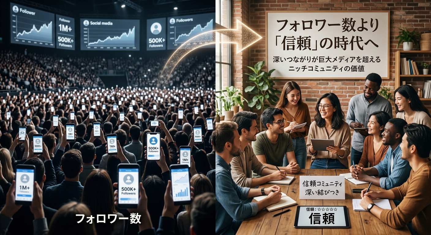 フォロワー数より「信頼」の時代へ:なぜ今、ニッチなコミュニティが巨大メディアを凌駕するのか