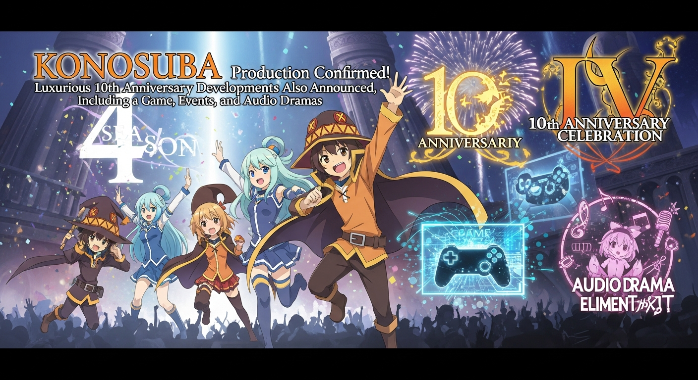 「このすば」第4期制作決定！10周年記念でゲーム化、イベント、オーディオドラマなど豪華展開も発表