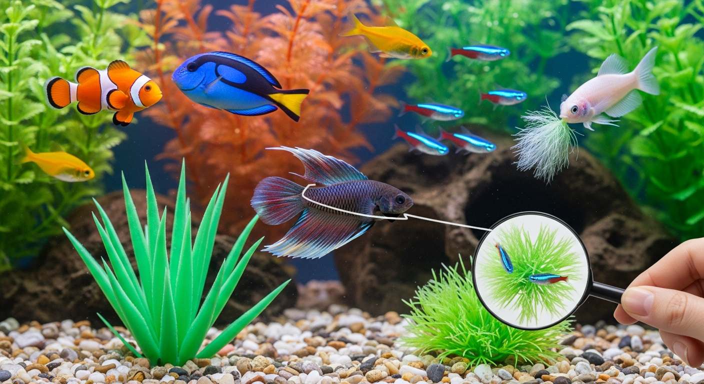 水槽が危険地帯に?魚を守る人工水草の選び方とNG素材を専門家が徹底解説