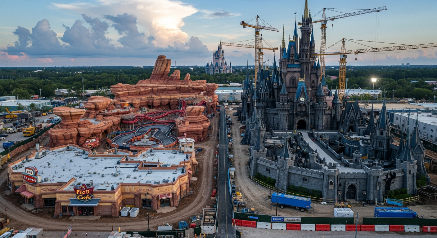 ディズニー新エリア「カーズ&ヴィランズ・ランド」の全貌判明!建物の大きさ・配置から読み解く未来のパーク体験