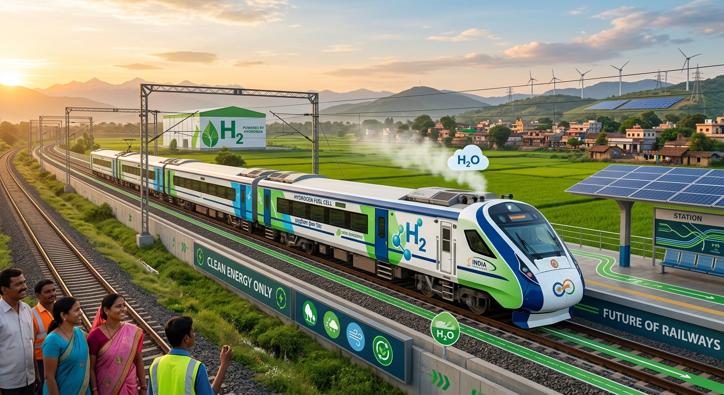 インド鉄道の脱炭素革命:初の水素燃料電池列車がもたらす「未来の鉄道」の姿
