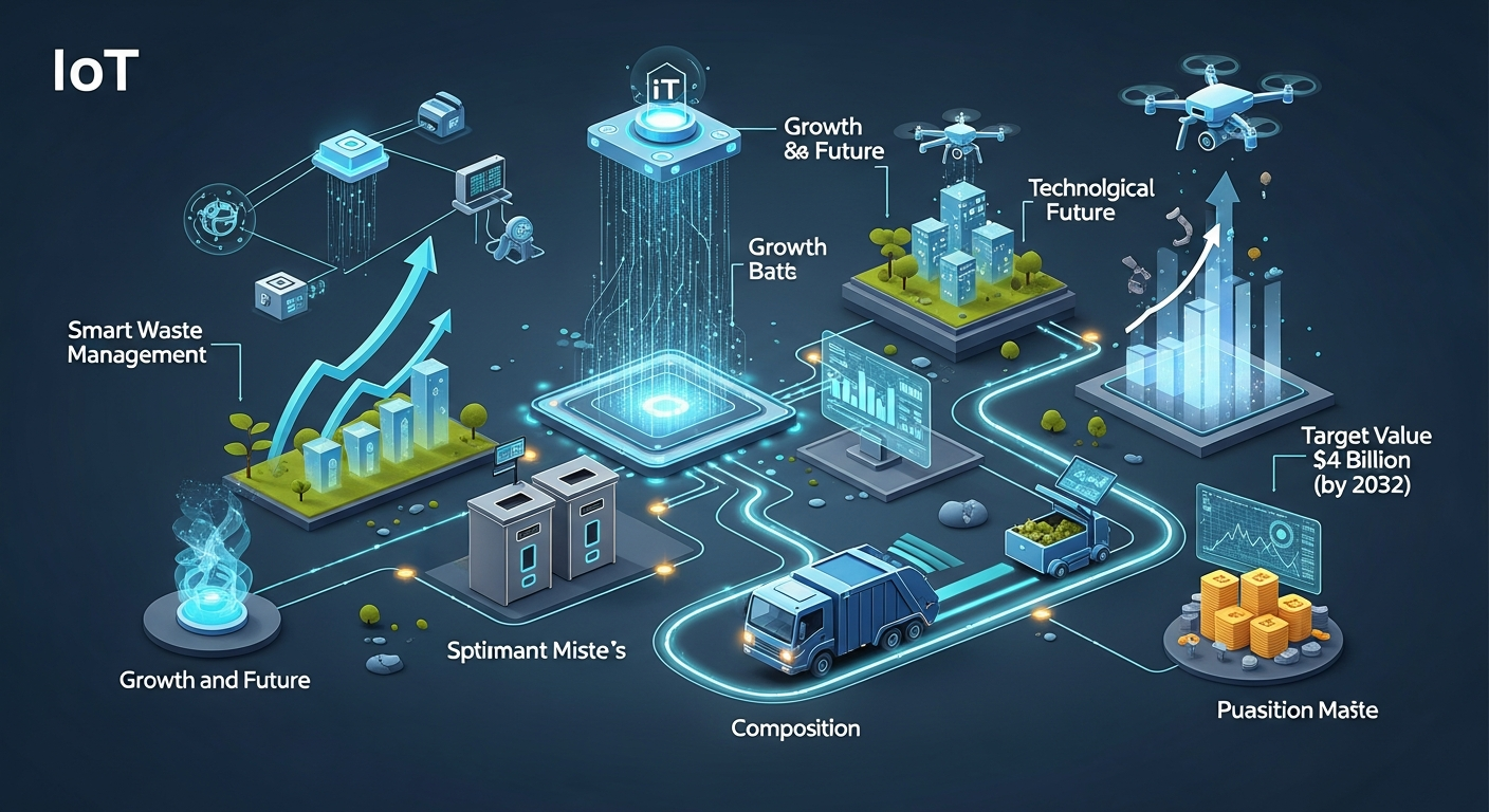 IoTがスマートゴミ管理市場を40億ドル超へ牽引:2032年までの成長予測と技術革新が鍵