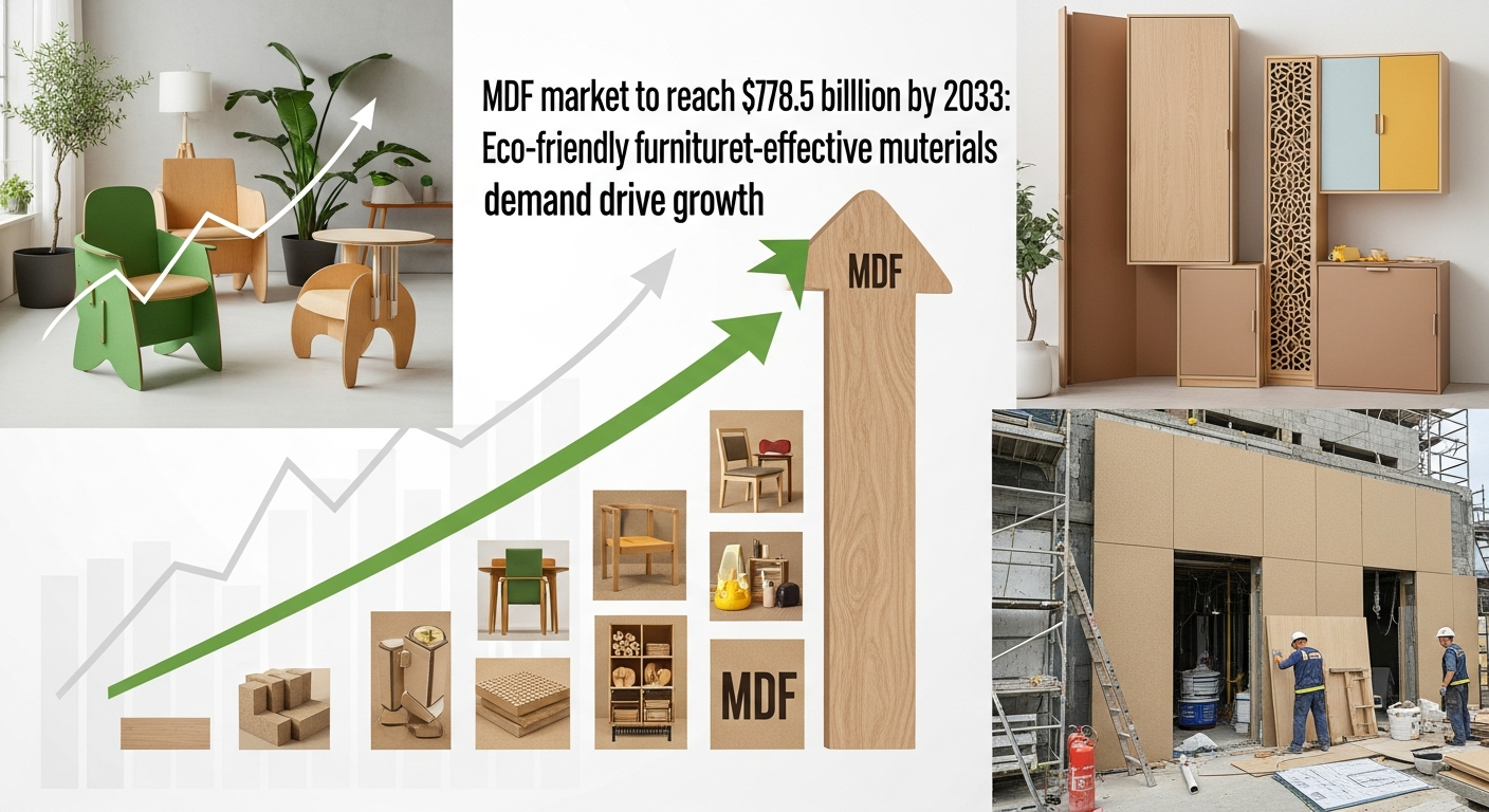 MDF市場、2033年までに785億ドル規模へ:エコ家具と建材需要で急成長!持続可能性と技術革新が未来を拓く