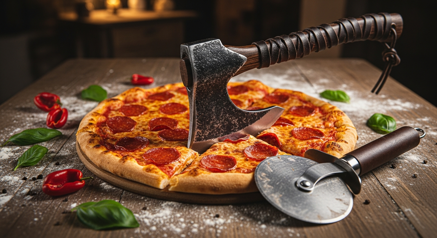 ピザカッターはもう古い!48ドルの「ピザアックス」が食卓に戦斧時代をもたらす