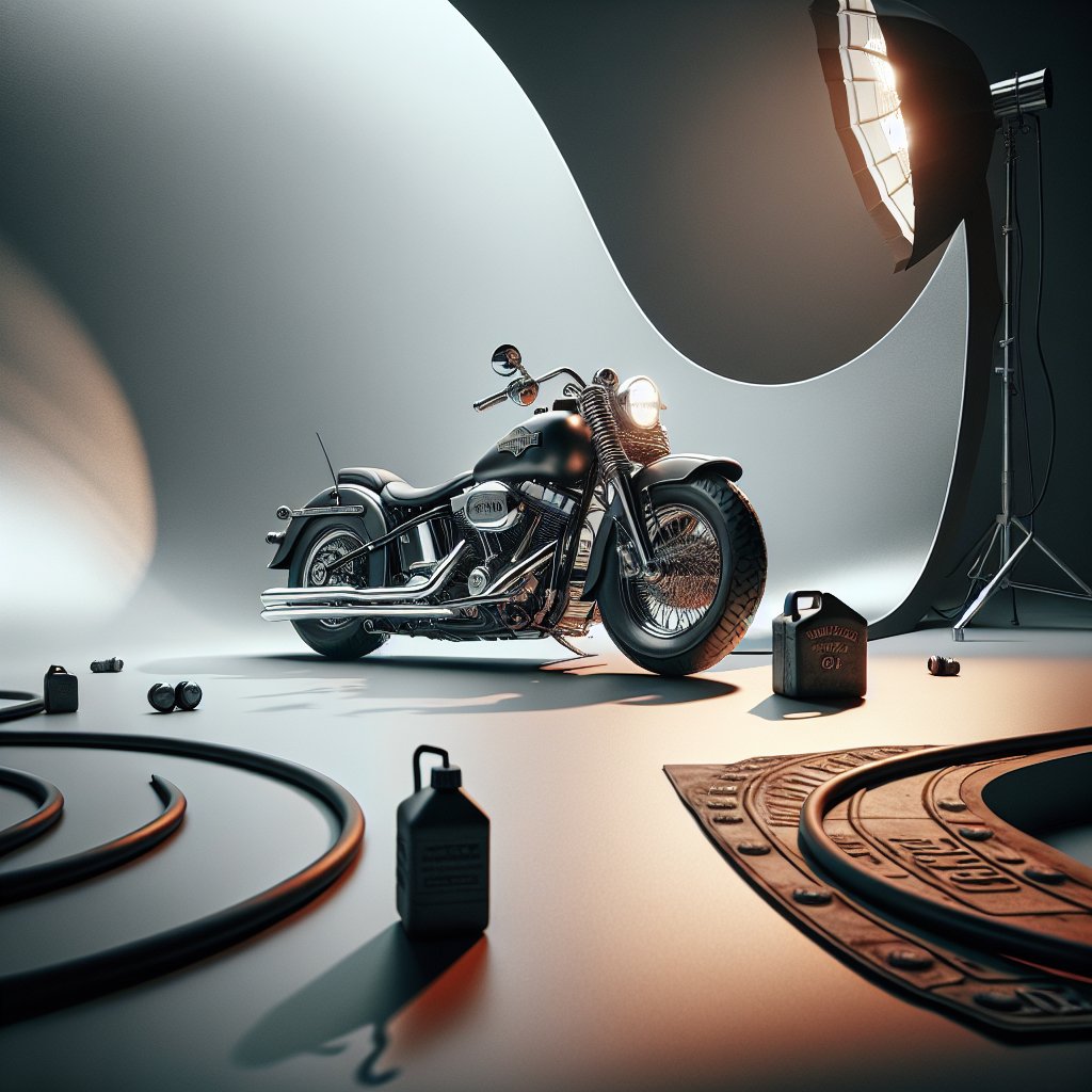 A Photoshoot Of Harley Davidson,Realistic 8K Focus Mockup Generator