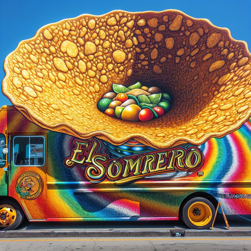 AI Tortilla Chip With The Name El Sombrero On A Food Truck Creator
