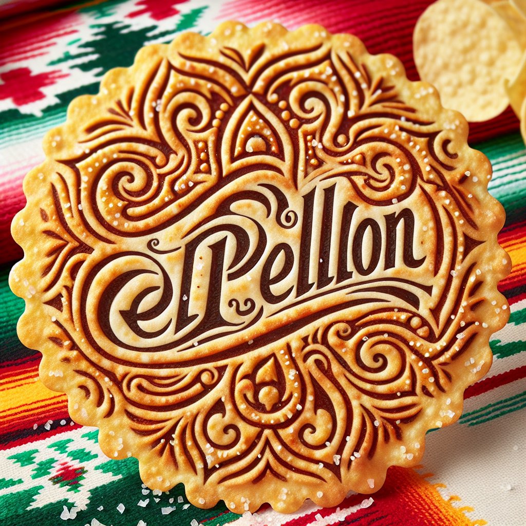Tortilla Chip With The Name El Pellon Mockup Generator