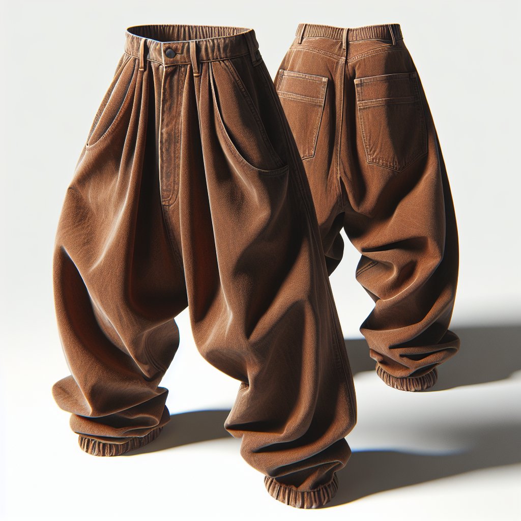 AI A Mockup Of Baggy Jeans In Brown Color Creator