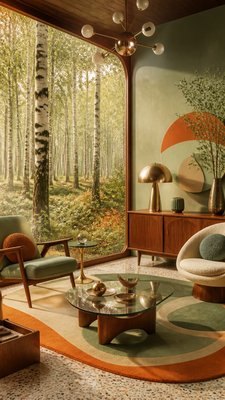 Mid-Century Modern Interior Design wall art print example