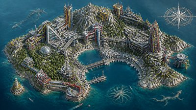 High-Tech Architecture fantasy map example