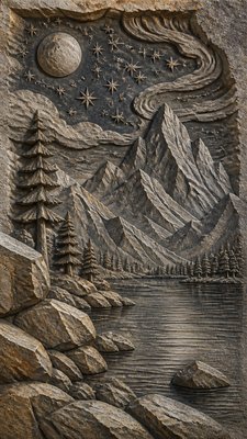Stone Carving Sculpture Art Style phone wallpaper example