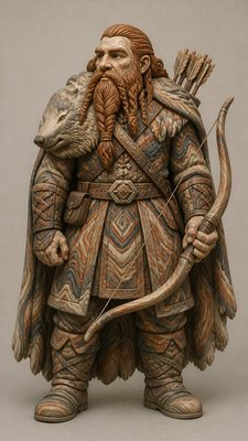 Nerikomi Ceramic Art Style tabletop character portrait example