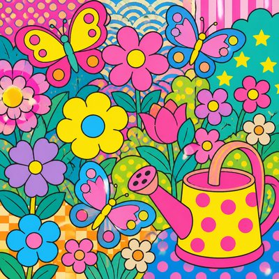 Superflat Art Style coloring page example