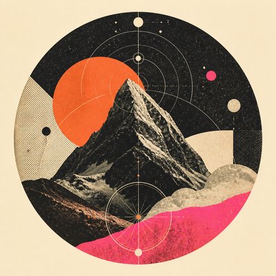 Retro-Futuristic Pop Surrealism logo concept example