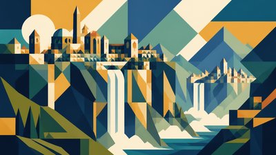 Geometric Abstract Art Style concept art example