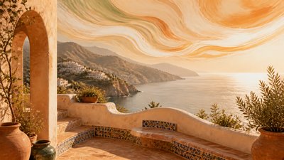 Mediterranean Architecture Art banner example