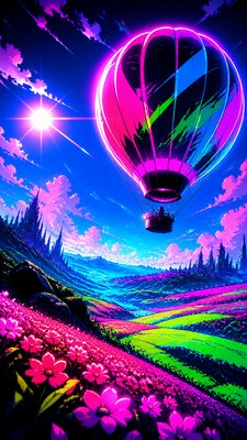 Cyberpunk Neon Anime Art Style greeting card example