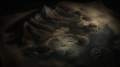 Moody Portrait Photography Style fantasy map example