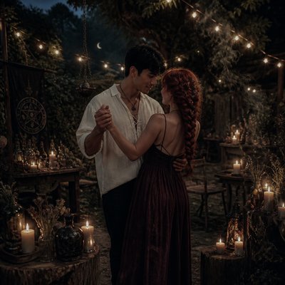Witchcore Aesthetic couple portrait example