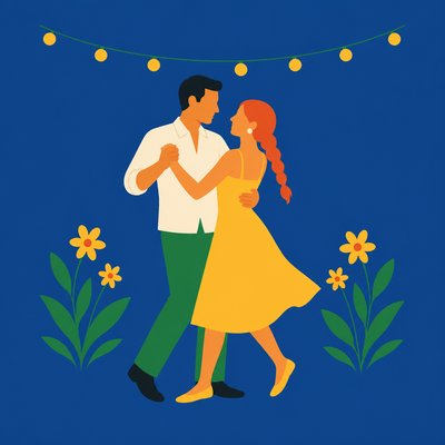 Flat Icon Design couple portrait example