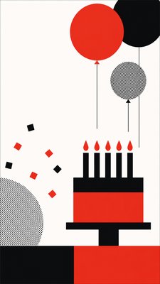 Swiss Style Poster Design birthday card example
