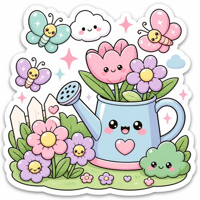 Kawaii Sticker Design coloring page example