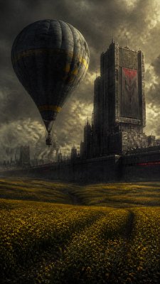 Dystopian Sci-Fi Art greeting card example