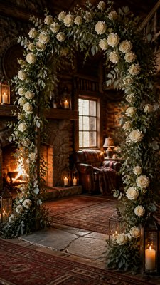 Rustic Cabin Interior Design wedding invitation example