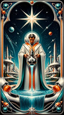 Retro Futurism Sci-Fi Art tarot card example