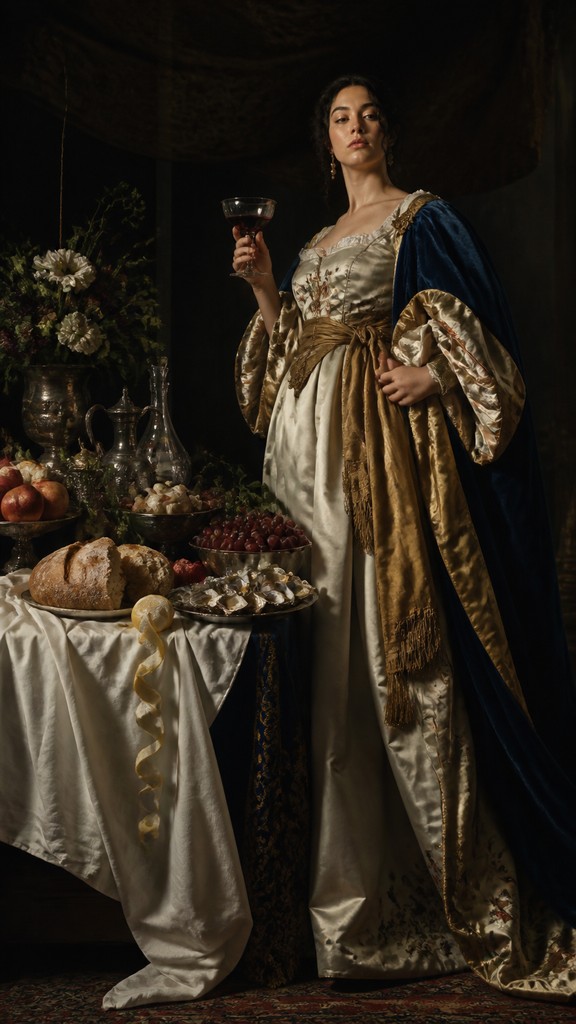 full-length portrait of an elegant figure — Banquet Still Life Art Style