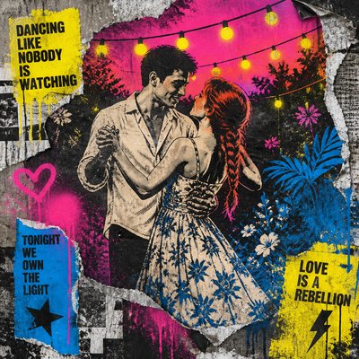 Street Art Poster Design couple portrait example