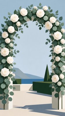 Hard-edge Painting Style wedding invitation example