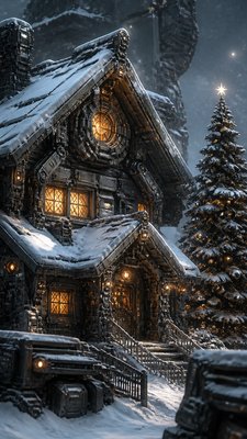 Mecha Sci-Fi Art Christmas card example